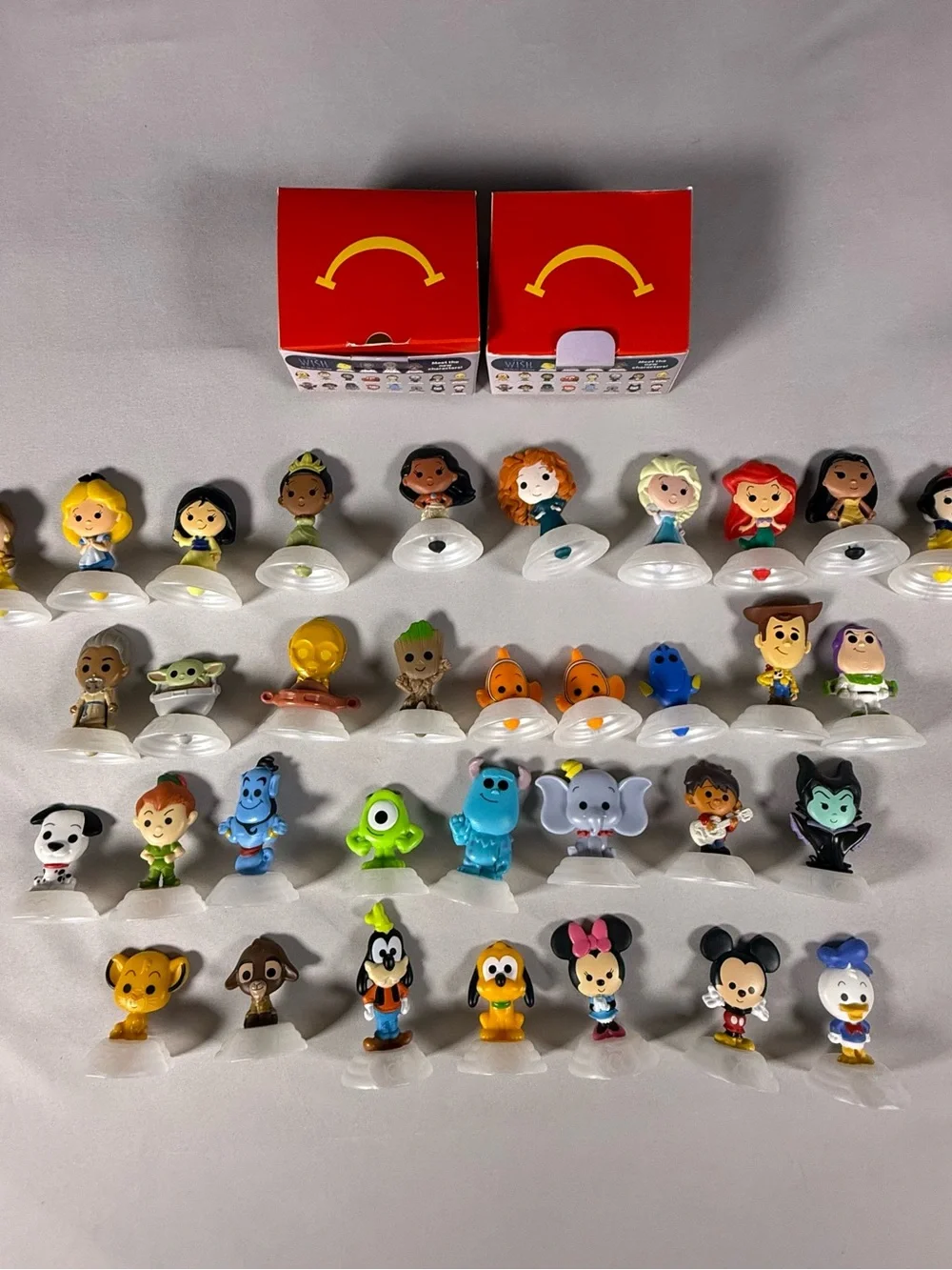 McDonald's Disney 100 Years of Wonder Mini Figure Lot of 34 +2dupes+2 Boxes 2023